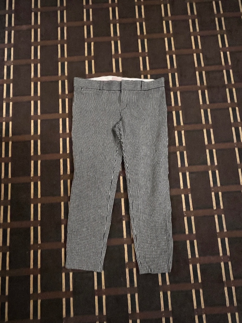 Women’s Banana Republic Sloan Plaid Pants Dress Black & White Size 10 (551)